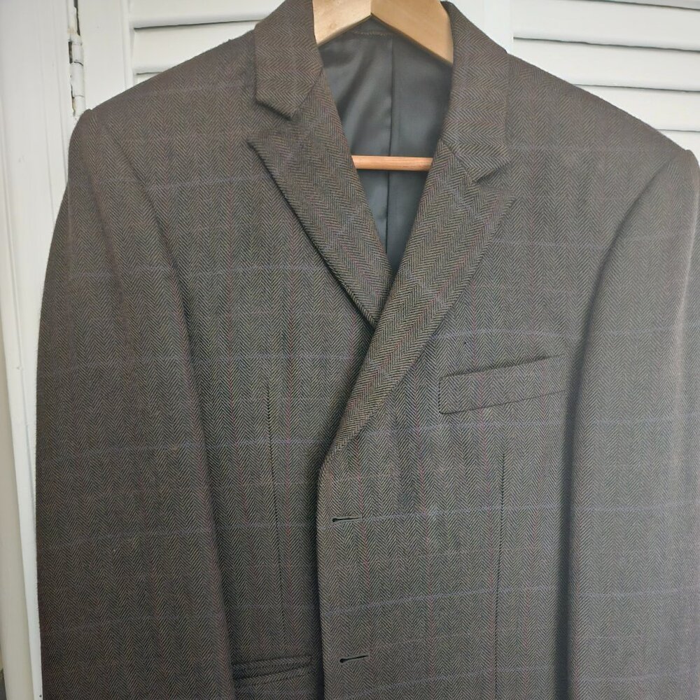 Sam’s Tailor Hong Kong Custom Jacket 40R – Brown Herringbone, Heavy Fabric